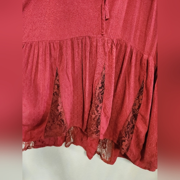 American Eagle red boho blouse top size large - Picture 3 of 6